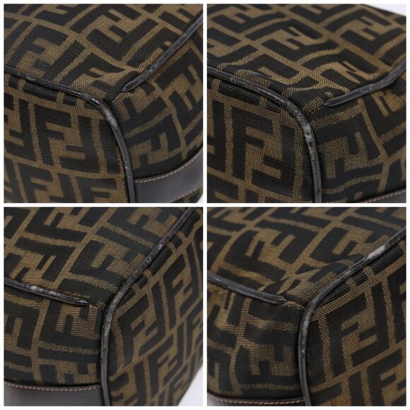FENDI Zucca Canvas Vanity Pouch Black Brown Auth 139093 - Picture 14 of 16